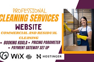 do cleaning service business website office home construction booking koala web