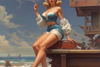 create a pin up girl and pin up girl illustration