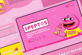 meme coin landing page, meme coin website, crypto memecoin website, pepe website