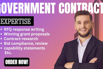 secure government contract proposal, bid proposal, rfp, rfq, grant proposal