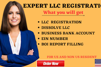 dissolve US llc registration, boi report, c and s corp, itin, ein number