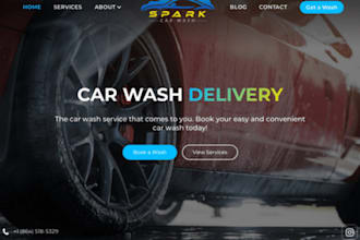 design car wash website, cleaning car wash site, care wash and car care website
