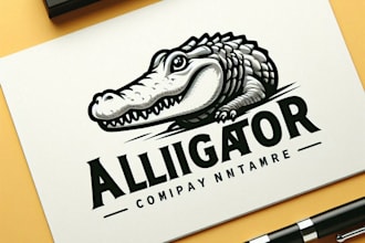 design modern coat of arms, alligator, fast food logo