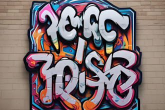 create t shirt design on graffiti art, japanese art