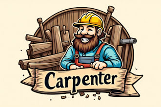 do unique carpenter woodwork craftsman logo for your company