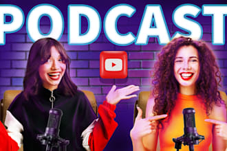 design youtube thumbnail, miniature for podcast