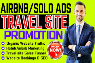 organic travel site promotion airbnb marketing solo ads SEO to boost bookings