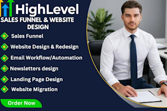 build go high level website gohighlevel sales funnel and ghl landing page design