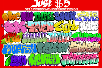 make a graffiti throw up with your name or your brand name