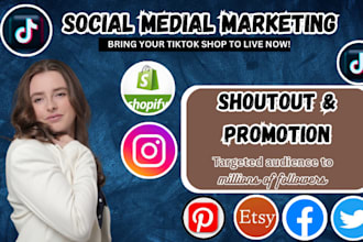 promote shoutout share shopify website to 95m USA UK twitter fb tiktok audience