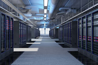 do 3d cgi realistic render for ai data center, 3d storage room, 3d warehouse
