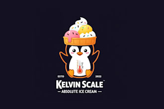 create a ice cream logo design based on your prompts and interests