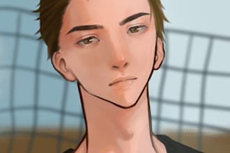 create manhwa, anime, and webtoon style illustration for you