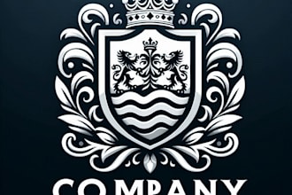 design real estate construction, coat of arms and t shirt logo