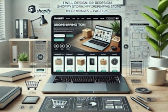 design, redesign shopify dropshipping store, shopify landing page by gempages