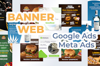 design eye catching banner web ads for google and meta ads
