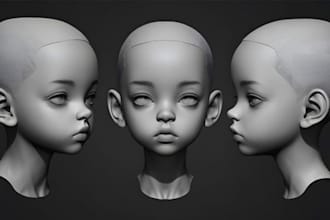 sculpt realistic 3d head, bust, face, and full body models for 3d printing
