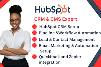 do hubspot CRM setup with quickbooks, zapier integration and workflow automation