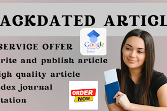 backdate citation, write and publish article on peer reviewed indexed journal