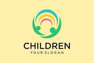 make stunning kids logo or baby shop or baby