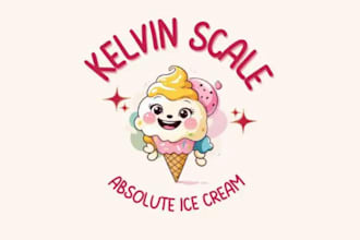 design monogram attractive power ice cream logo for you