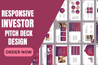 design startup pitch deck, investor pitch deck and powerpoint slide templates