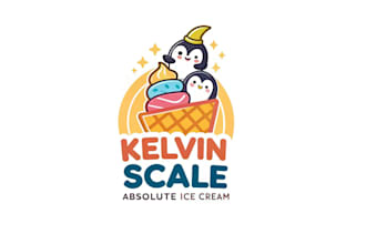 design professional modern ice cream logo and brand identity