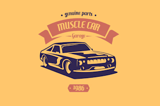 design unique old classic car logo