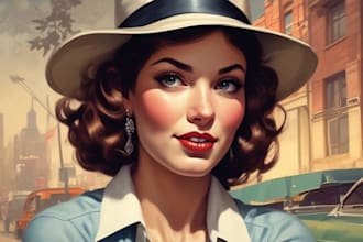 draw a pin up girl and pin up girl illustration