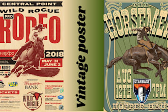 design a vintage western or retro event poster with a minimalist touch