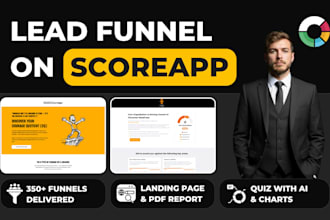 build score app quiz funnel with landing page for lead gen