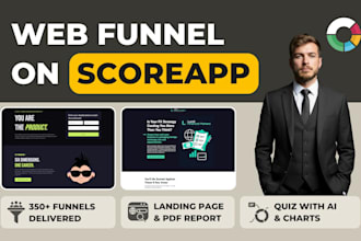 build score app quiz funnel with landing page for lead gen