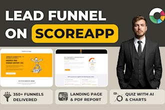 build score app quiz funnel with landing page for lead gen