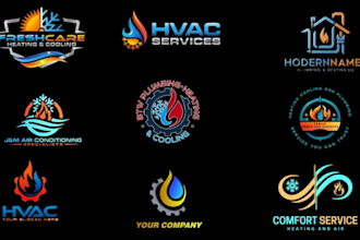 design heating  oil gas air conditioning and plumbing logo