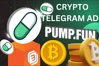 run crypto telegram ads to hit 90m holders to invest pump fun promotion