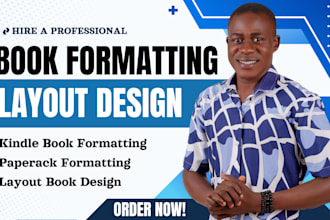 do book formatting layout design for amazon KDP kindle formatting or typesetting