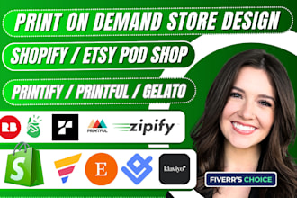 shopify print on demand, etsy pod store, printify printful pod, gelato pod store