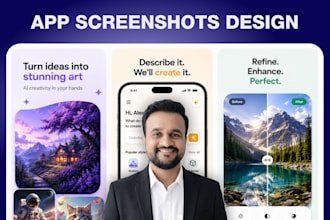 design app screenshots for app store or play store