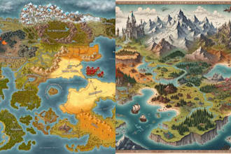 create fantasy map battle map city map for dnd game novel rpg and board game