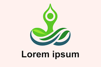 draw wellness, nutrition, health, yoga, and medical logo