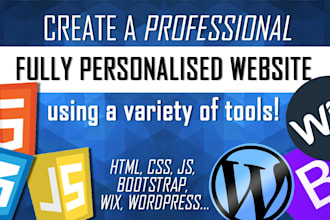 create a professional fully personalised website