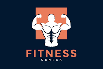 draw gym, fitness, health and sports logo