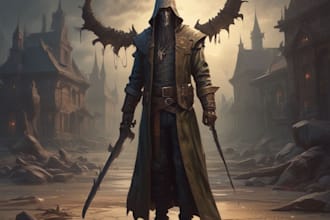 draw scary horror creature and fantasy character concept art