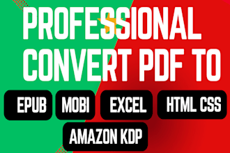 convert scanned PDF to word, excel, HTML and pdf to CSV in 24 hours