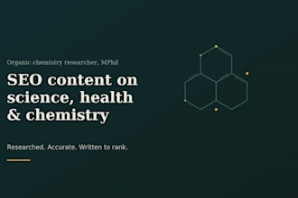 write SEO content on science, health and chemistry