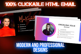 custom html email signature card, clickable and responsive design, boost brand