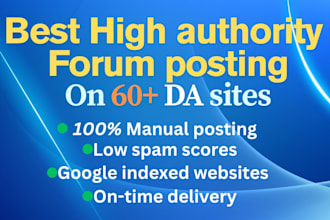 post forums on high authority seo google indexed websites
