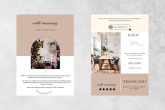 custom thank you card design, product inserts