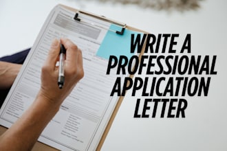 write a professional application letter for any job or opportunity