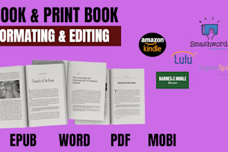 do book editing and formatting, book typesetting, and book layout design